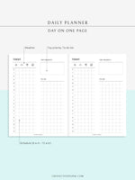 D111_DO1P | Day on a Page, Daily Planner Inserts Template