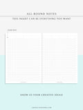 N120 | All-round Grid Notes Template, Printable Bullet Journal Inserts