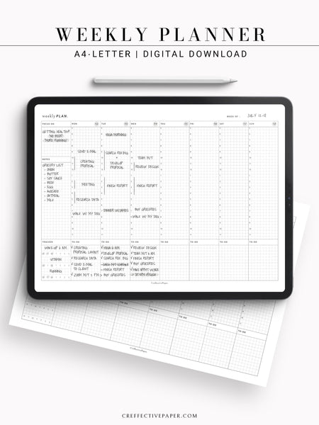 W102_H_1 | Horizontal Weekly Schedule Planner