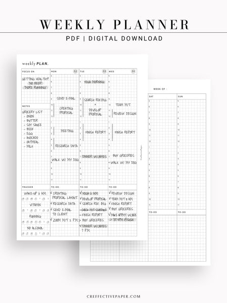 W102_V | Weekly Schedule Planner WO2P