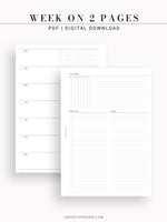 W110 | Week on 2 Pages, Weekly Planner & Tracker & Checklist