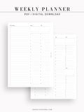 W112 | To-do List Type Weekly Schedule Planner Printable Inserts