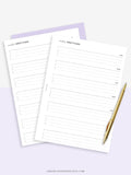 W103 | Minimal Weekly Gratitude Journal Printable Template Inserts