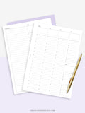 W112 | To-do List Type Weekly Schedule Planner Printable Inserts