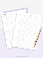 W104 | Week on 2 Pages, Weekly Planner Printable Inserts Template