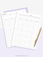 M106_G | Monthly Planner with 31 Days Habit Tracker Printable Inserts