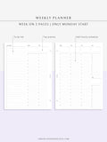 W112 | To-do List Type Weekly Schedule Planner Printable Inserts