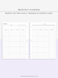 M106_G | Monthly Planner with 31 Days Habit Tracker Printable Inserts