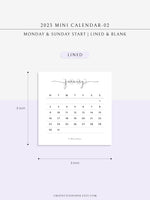 Y103-2 | 2023 Mini Calendar Printable