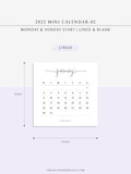 Y103-2 | 2023 Mini Calendar Printable