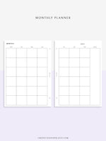 M101 | Basic Monthly Planner Printable Inserts for Minimalist
