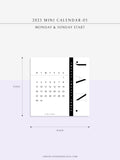 Y103-3 | 2023 Mini Calendar Printable