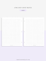 N101-3 | Printable Line Dot Grid Notes Template