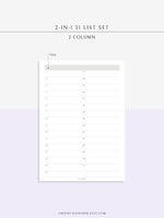 N114 | 31 List Set for Monthly Overview & Daily Tracker, Gratitude Journal