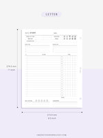 D108 | Daily Study Planner Inserts Printable Template