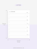 W103 | Minimal Weekly Gratitude Journal Printable Template Inserts