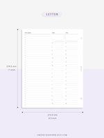 W112 | To-do List Type Weekly Schedule Planner Printable Inserts