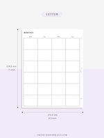 M101 | Basic Monthly Planner Printable Inserts for Minimalist