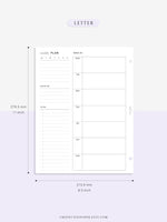 W108 | Week on a Page, Weekly Planner Printable Inserts Template