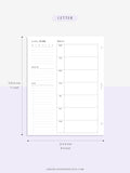 W108 | Week on a Page, Weekly Planner Printable Inserts Template