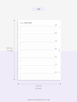 W103 | Minimal Weekly Gratitude Journal Printable Template Inserts