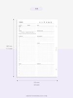 D102 | Daily Planner Inserts Printable Template, Minimal Grid Layout