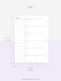 W107 | Week on a Page, Weekly Planner Printable Inserts, Monday Start