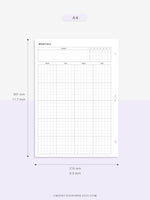 M106_G | Monthly Planner with 31 Days Habit Tracker Printable Inserts