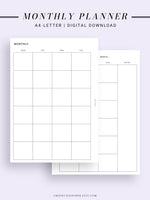 M101 | Basic Monthly Planner Printable Inserts for Minimalist