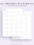 M101 | Basic Monthly Planner Printable Inserts for Minimalist