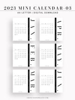 Y103-3 | 2023 Mini Calendar Printable