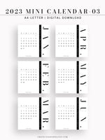 Y103-3 | 2023 Mini Calendar Printable