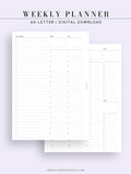 W112 | To-do List Type Weekly Schedule Planner Printable Inserts