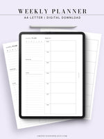 W108 | Week on a Page, Weekly Planner Printable Inserts Template