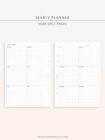 Y105 | Year on 2 Pages, Grid Layout