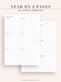 Y105 | Year on 2 Pages, Grid Layout