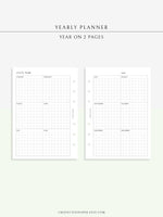 Y105 | Year on 2 Pages, Grid Layout