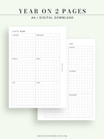 Y105 | Year on 2 Pages, Grid Layout