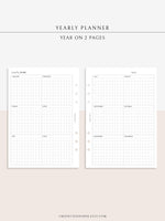 Y105 | Year on 2 Pages, Grid Layout