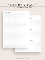 Y105 | Year on 2 Pages, Grid Layout