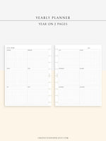 Y105 | Year on 2 Pages, Grid Layout