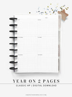 Y105 | Year on 2 Pages, Grid Layout