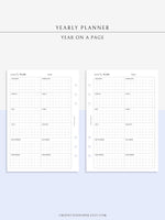 Y106 | Year on a Page, Grid Layout