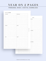 Y105 | Year on 2 Pages, Grid Layout