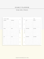 Y105 | Year on 2 Pages, Grid Layout