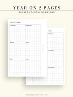 Y105 | Year on 2 Pages, Grid Layout