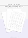 DA118 | Mini Editable Tabs, Printable Index