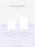DA118 | Mini Editable Tabs, Printable Index