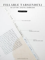 DA118 | Mini Editable Tabs, Printable Index