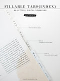 DA118 | Mini Editable Tabs, Printable Index